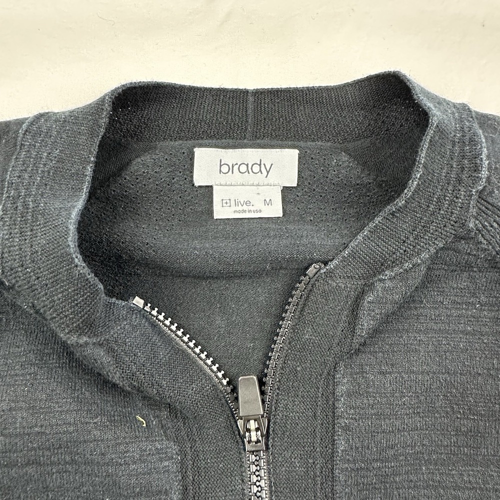 BRADY Jacket Medium 3D Knit Seamless‎ Bomber Jacket Full ZIp Onyx Made In Usa - Picture 2 of 5